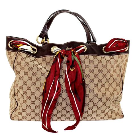 gucci scarf tote handbag|gucci unisex tote.